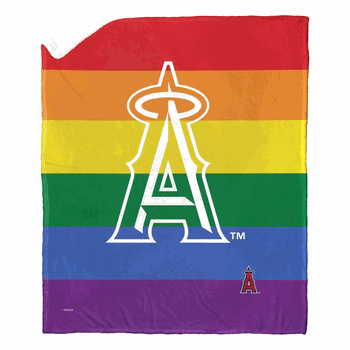 MLB Los Angeles Angels Pride Series Silk Touch Sherpa Throw Blanket 50x60 Inches