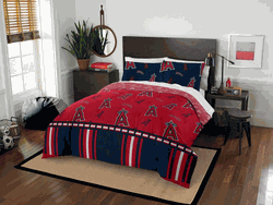 MLB Los Angeles Angels Rotary Queen Bed In A Bag Set 86 x 86 Inches