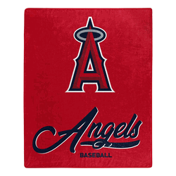 MLB Los Angeles Angels Signature Raschel Throw Blanket 50x60 Inches