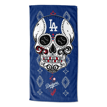 MLB Los Angeles Dodgers Candy Skull Printed Beach Towel
