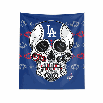 MLB Los Angeles Dodgers Candy Skull Wall Hanging 34x40 Inches