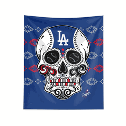 MLB Los Angeles Dodgers Candy Skull Wall Hanging 34x40 Inches