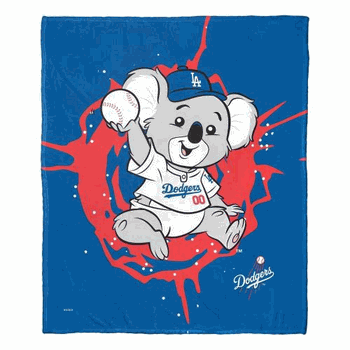 MLB Los Angeles Dodgers Mascot Silk Touch Throw Blanket 50x60 Inches