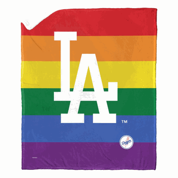 MLB Los Angeles Dodgers Pride Series Silk Touch Sherpa Throw Blanket 50x60 Inches