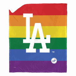 MLB Los Angeles Dodgers Pride Series Silk Touch Sherpa Throw Blanket 50x60 Inches