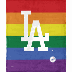 MLB Los Angeles Dodgers Pride Series Silk Touch Throw Blanket 50x60 Inches