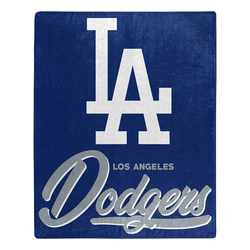 MLB Los Angeles Dodgers Signature Raschel Throw Blanket 50x60 Inches