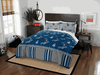 MLB Los Angeles Los Angeles Dodgers Rotary Queen Bed In A Bag Set