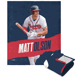 MLB Matt Olson Player Silk Touch Sherpa Throw Blanket 50 x 60 Inches