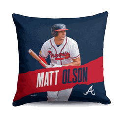MLB Matt Olson Player Throw Pillow 18 x 18 Inches