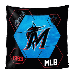 MLB Miami Marlins Connector Velvet Reverse Pillow 16 x 16 Inches