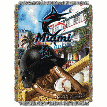 MLB Miami Marlins Homefield Advantage Tapestry Throw Blanket 48x60 Inches