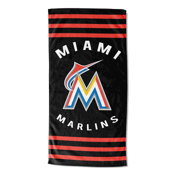 MLB Miami Marlins Stripes Beach Towel 30 x 60 Inches