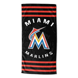MLB Miami Marlins Stripes Beach Towel 30 x 60 Inches