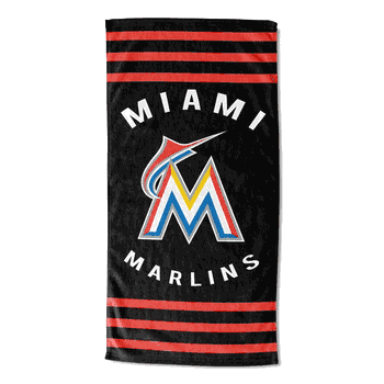 MLB Miami Marlins Stripes Beach Towel