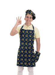 MLB Milwaukee Brewers 3 Piece Set - Apron Oven Mitt and Hat 28 x 31 7 x 12 12 x 10 Inches