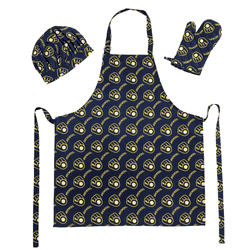 MLB Milwaukee Brewers 3Pc Set Apron Oven Mitt And Hat