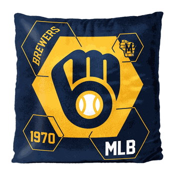 MLB Milwaukee Brewers Connector Velvet Reverse Pillow 16 x 16 Inches