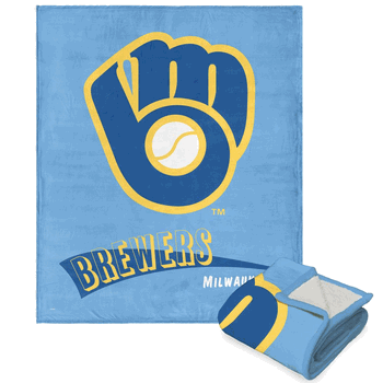 MLB Milwaukee Brewers Cooperstown Collection Throwback Silk Touch Sherpa Throw Blanket 50 x 60 Inches