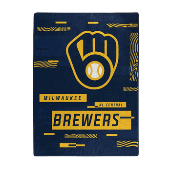 MLB Milwaukee Brewers Digitize Raschel Throw Blanket 60x80Inches