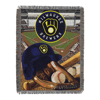 MLB Milwaukee Brewers Homefield Advantage Tapestry Throw Blanket 48x60 Inches