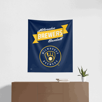 MLB Milwaukee Brewers Premium Wall Hanging 34 x 40 Inches