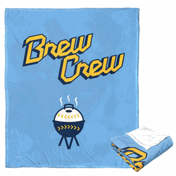 MLB Milwaukee Brewers Silk City Connect Touch Throw Blanket 50x60 Inches
