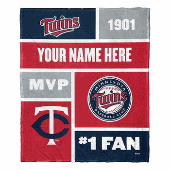 MLB Minnesota Twins Colorblock Personalized Silk Touch Throw Blanket 50 x 60 Inches