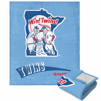 MLB Minnesota Twins Cooperstown Collection Throwback Silk Touch Sherpa Throw Blanket 50 x 60 Inches