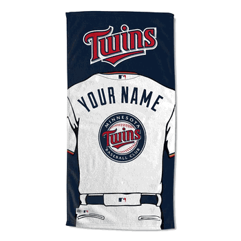 MLB Minnesota Twins Jersey Personalized Beach Towel 30x60 Inches