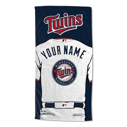 MLB Minnesota Twins Jersey Personalized Beach Towel 30x60 Inches