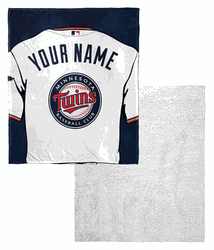 MLB Minnesota Twins Jersey Personalized Silk Touch Sherpa Throw Blanket 50x60 Inches