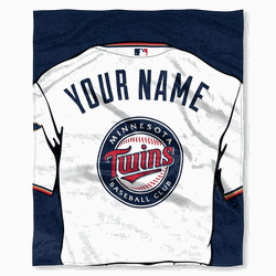 MLB Minnesota Twins Jersey Personalized Silk Touch Throw Blanket 50x60 Inches