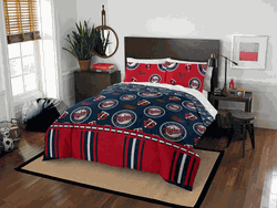MLB Minnesota Twins Rotary Queen Bed In A Bag Set 86 x 86 Inches