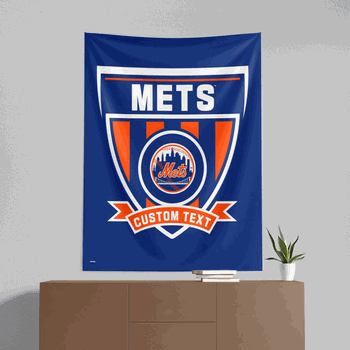 MLB New York Mets Allegiance Personalized Wall Hanging 50x60 Inches