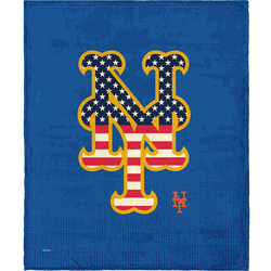 MLB New York Mets Celebrate Series Silk Touch Sherpa Throw Blanket 50x60 Inches