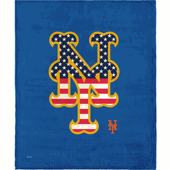 MLB New York Mets Celebrate Series Silk Touch Sherpa Throw Blanket 50x60 Inches