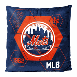 MLB New York Mets Connector Velvet Reverse Pillow 16 x 16 Inches
