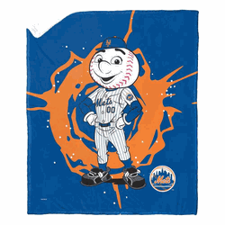 MLB New York Mets Mascot Silk Touch Sherpa Throw Blanket 50x60 Inches