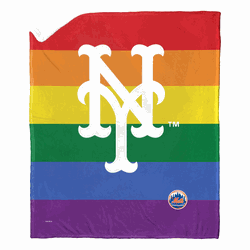 MLB New York Mets Pride Series Silk Touch Sherpa Throw Blanket 50x60 Inches