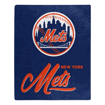 MLB New York Mets Signature Raschel Throw Blanket 50x60 Inches