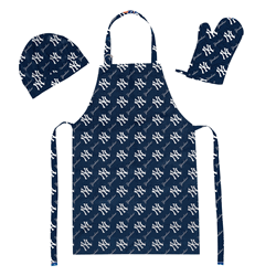 MLB New York Yankees 3 Piece Set - Apron Oven Mitt and Hat 28 x 31 7 x 12 12 x 10 Inches