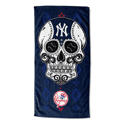 MLB New York Yankees Candy Skull Printed Beach Towel