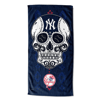 MLB New York Yankees Candy Skull Printed Beach Towel