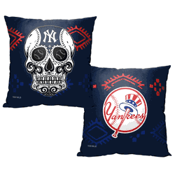 MLB New York Yankees Candy Skull Printed Throw Pillow