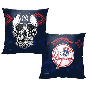 MLB New York Yankees Candy Skull Printed Throw Pillow