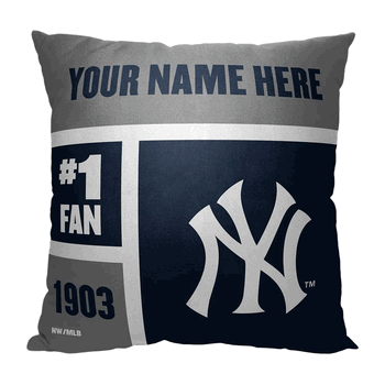 MLB New York Yankees Colorblock Personalized Throw Pillow 18x18 Inches
