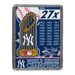 MLB New York Yankees Commemorative Series Throw Blanket 48x60 Inches