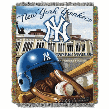 MLB New York Yankees Homefield Advantage Tapestry Throw Blanket 48x60 Inches