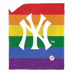 MLB New York Yankees Pride Series Silk Touch Sherpa Throw Blanket 50x60 Inches